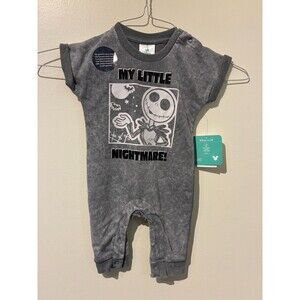 NWT Disney Baby Nightmare Before Christmas Gray Coverall‎ - 3-6M